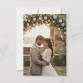 Gold Foil Photo Wedding RSVP QR Code Card (Achterkant)