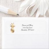 Gold Foil Pineapple Return Address Label (Insitu)