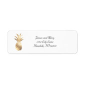Gold Foil Pineapple Return Address Label (Voorkant)