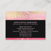 *~* Gold Foil PINK Beauty Wedding Elegant  Visitekaartje (Achterkant)