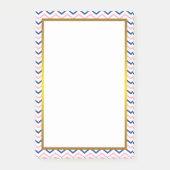 Gold Foil Pink Chevron Zigzag Pattern Post-it® Notes (Voorkant)