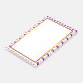 Gold Foil Pink Love Heart Pattern Valentijn Post-it® Notes (Schuin)
