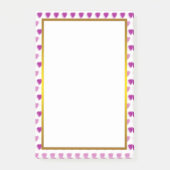Gold Foil Pink Love Heart Pattern Valentijn Post-it® Notes (Voorkant)