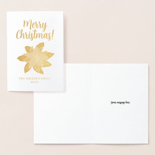 Gold foil poinsettia Kerstmis wenskaart Folie Kaarten (Display)