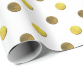 Gold Foil Polka Dot Pattern Cadeaupapier (Rol Hoek)