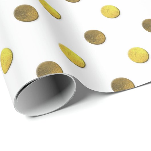 Gold Foil Polka Dot Pattern Cadeaupapier (Rol Hoek)