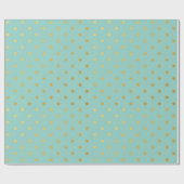 Gold Foil Polka Dots Modern Blauwgroen Mint Metall Cadeaupapier (Vlak)