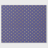 Gold Foil Polka Dots Modern Dark Paars Metallic Cadeaupapier (Vlak)