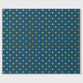 Gold Foil Polka Dots Modern Navy Blue Metallic Cadeaupapier (Vlak)