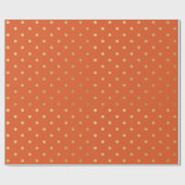 Gold Foil Polka Dots Modern Oranje Metallic Cadeaupapier (Vlak)