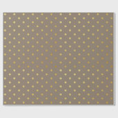 Gold Foil Polka Dots Modern Taupe Brown Metallic Cadeaupapier (Vlak)