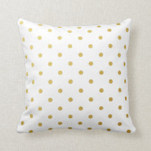 Gold Foil Polka Dots Modern White Metallic