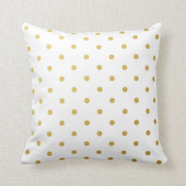 Gold Foil Polka Dots Modern White Metallic Kussen