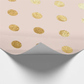Gold Foil Polka Dots Pattern Wrapping Paper Blush Cadeaupapier (Hoek)