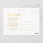 Gold Foil Prettige feestdagen Xmas Foto Lijst Brie Briefkaart (Achterkant)