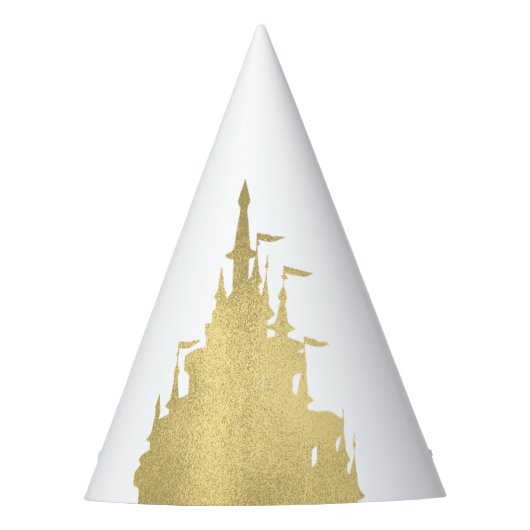 Gold Foil Princess Castle Storybook Party Feesthoedjes (Voorkant)
