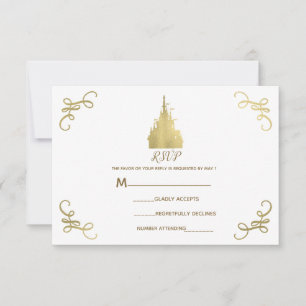 Gold Foil Princess Castle Storybook RSVP