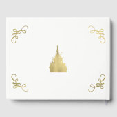 Gold Foil Princess Vlag Kasteel Storybook Huwelijk Gastenboek (Achterkant)