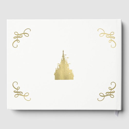 Gold Foil Princess Vlag Kasteel Storybook Huwelijk Gastenboek (Achterkant)