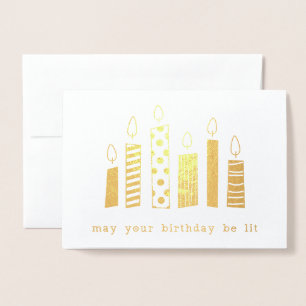 Gold Foil Pun Birthday Candles Folie Kaarten
