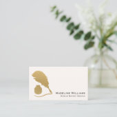 Gold Foil Quill QR-code mobiel Visitekaartje (Staand voorkant)