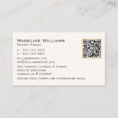 Gold Foil Quill QR-code mobiel Visitekaartje (Achterkant)