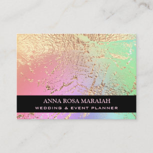 *~* Gold Foil Rainbow Beauty Wedding Elegant   Visitekaartje