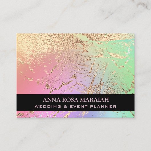 *~* Gold Foil Rainbow Beauty Wedding Elegant Visitekaartje (Voorkant)