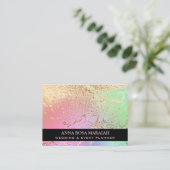 *~* Gold Foil Rainbow Beauty Wedding Elegant Visitekaartje (Staand voorkant)