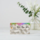Gold Foil Rainbow Glitter Drip Loyalty VIP Credit Visitekaartje (Staand voorkant)