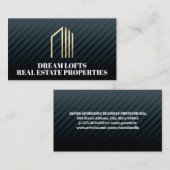 Gold Foil Real Estate Logo Visitekaartje (Voorkant / Achterkant)