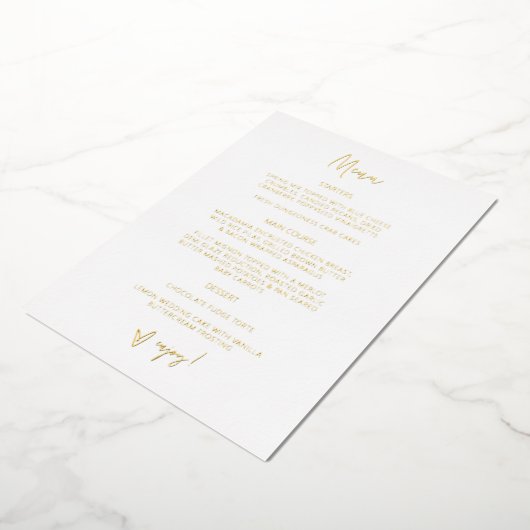 Gold Foil Reception Menu Wedding Dinner Kaart G400 (Gedraaid)