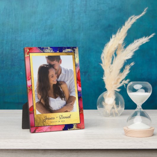 Gold Foil Red Paars Abstract DIY Foto Fotoplaat (Zijkant)