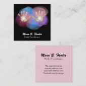 *~* Gold Foil Reiki Healing Hands Radiating Energy Vierkante Visitekaartje (Voorkant / Achterkant)