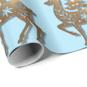 Gold Foil Reindeer with a Christmas Tree  Cadeaupapier (Rol Hoek)