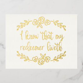 Gold Foil Religieuze paaskaart Folie Feestdagen Briefkaart