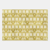 Gold Foil Rendier Snowflake Patroon en Gold Foil Inpakpapier Vel (Voorkant 3)