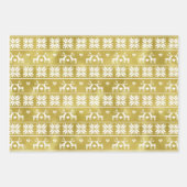 Gold Foil Rendier Snowflake Patroon en Gold Foil Inpakpapier Vel (Voorkant)