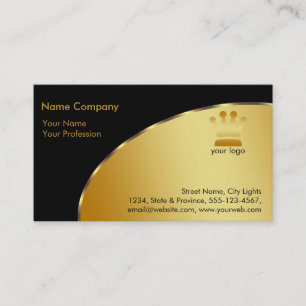 Gold Foil Retro Crown logo Financial Services Visitekaartje