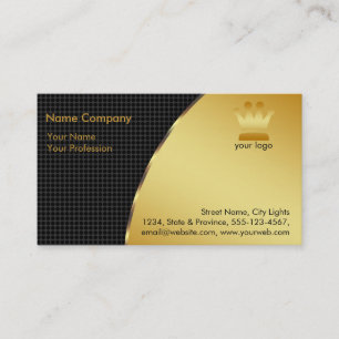 Gold Foil Retro Crown logo Financial Services Visitekaartje