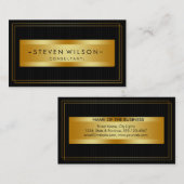 Gold Foil Retro Elegant Financial Services Service Visitekaartje (Voorkant / Achterkant)