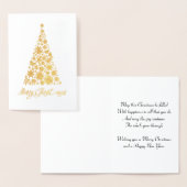 Gold Foil Retro Kerstboom Wenskaart Folie Kaarten (Display)