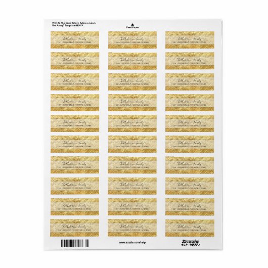 Gold foil return address labs sticker (Full Sheet)