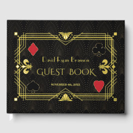 Gold Foil Roaring 20's Art Deco vrijgezellenfeest Gastenboek