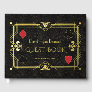 Gold Foil Roaring 20's Art Deco vrijgezellenfeest Gastenboek