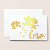 Gold Foil Roos Typografie Wedding Invitations Folie Kaarten (Voorkant met envelop)