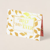 Gold Foil Roos Typografie Wedding Invitations Folie Kaarten (Voorkant)