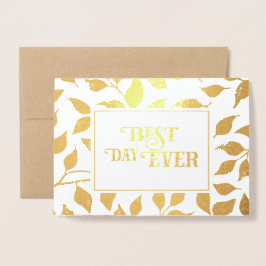 Gold Foil Roos Typografie Wedding Invitations Folie Kaarten