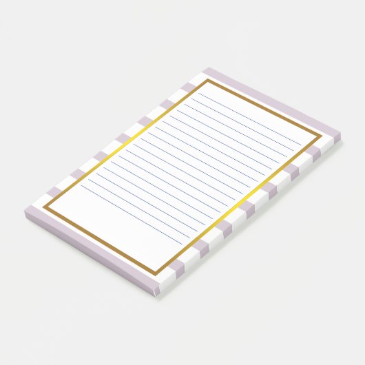 Gold Foil roze Stripe white Lined Business Lines Post-it® Notes (Schuin)