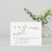 Gold Foil RSVP, Wedding Invitation Response Card Folie Uitnodiging Briefkaart (Staand Voorkant)